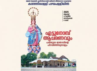 മേജര്‍ ആര്‍ക്കി എപ്പിസ്‌കോപ്പല്‍ മരിയന്‍ തീര്‍ത്ഥാടനകേന്ദ്രമായ  കാഞ്ഞിരപ്പള്ളി പഴയപള്ളിയില്‍ എട്ടുനോമ്പാചരണവും തിരുനാളും